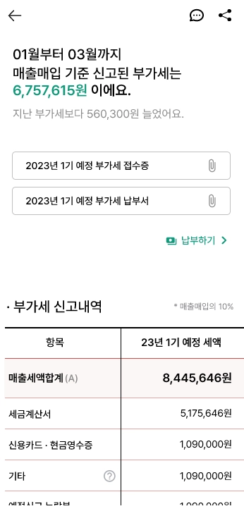 부가세 신고분석 보고서 상세 예시 2